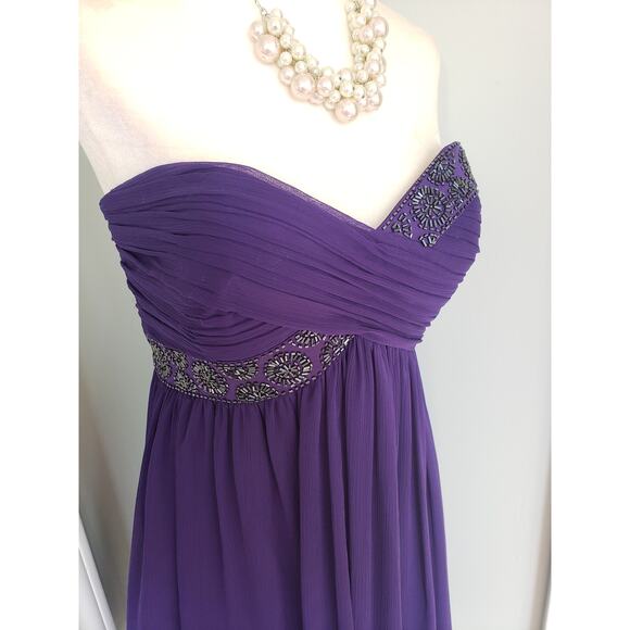 New Maggy London purple strapless cocktail dress - Picture 9 of 10